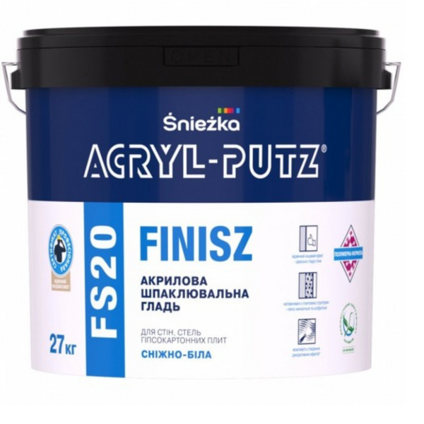 Шпаклівка Acryl-Putz FS20 Фініш у відрі 27 кг купити Івано-Франківськ